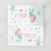 Zeemeermin party food label, zeemeermin plaatskaartje (Buitenkant ongevouwen)