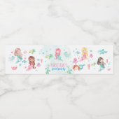 Zeemeermin party label, zeemeermin waterfles etiket (Enkel label)