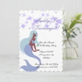 Zeemeermin Party Uitnodiging voor meisjes (Staand voorkant)