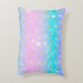 Zeemeermin patroon, aangepaste monogram accent kus accent kussen (Achterkant (Verticaal))