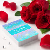 Zeemeermin patroon, Aangepaste monogram meisjes Pokerkaarten (Insitu (Valentijn))