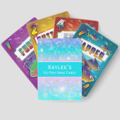 Zeemeermin patroon, Aangepaste monogram meisjes Pokerkaarten (Achterkant)