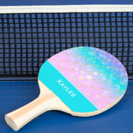 Zeemeermin patroon aangepaste monogram Ping Pong P Tafeltennisbatje