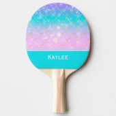 Zeemeermin patroon aangepaste monogram Ping Pong P Tafeltennisbatje (Voorkant)