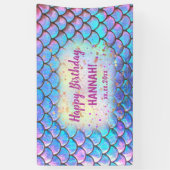 zeemeermin patroon Gelukkige Verjaardag Spandoek (Verticaal)