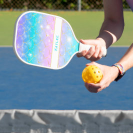 Zeemeermin patroon, Meisjes aangepaste monogram Pickleball Paddle