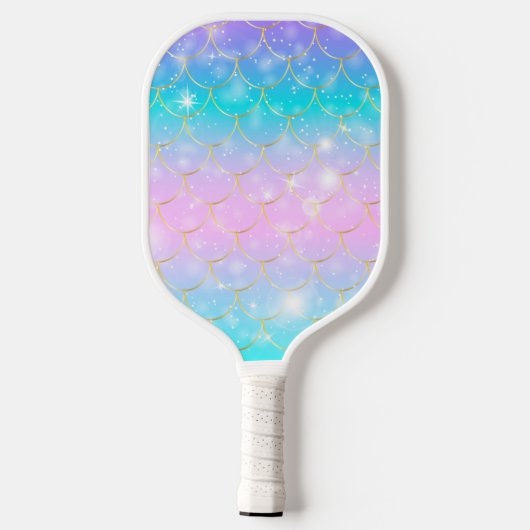 Zeemeermin patroon, Meisjes aangepaste monogram Pickleball Paddle (Achterkant)