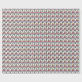 Zeemeermin patroon rood en wit papier (Vlak)