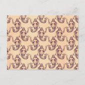  zeemeermin patroonprint briefkaart (Voorkant)