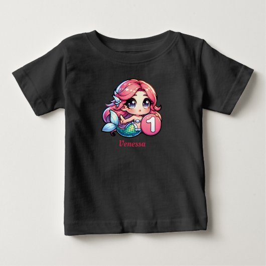 Zeemeermin Peuter Verjaardagsshirt (Voorkant)