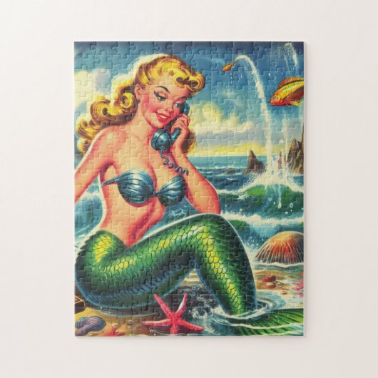 zeemeermin pin up legpuzzel (Verticaal)