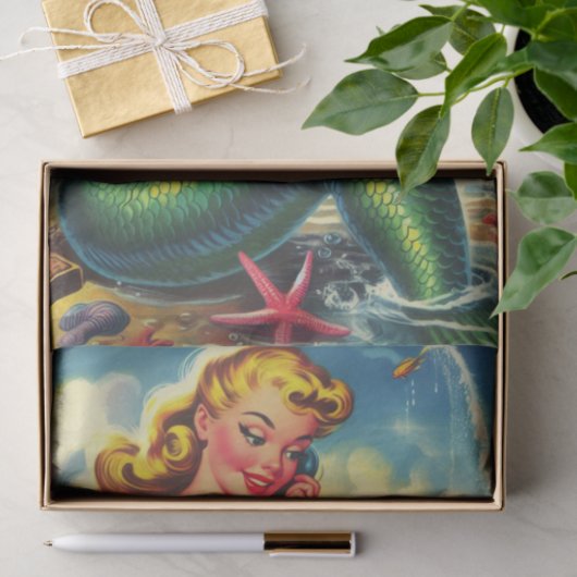  zeemeermin pin up tissuepapier (Geschenk)