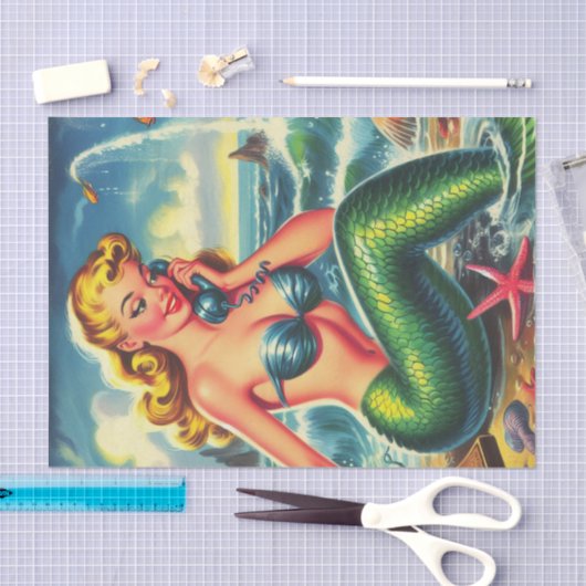  zeemeermin pin up tissuepapier (Craft)