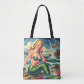zeemeermin pin up tote bag (Voorkant)