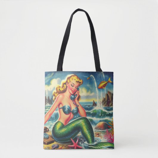  zeemeermin pin up tote bag (Voorkant)