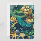 Zeemeermin Piraat Feest Uitnodigingen (Achterkant)