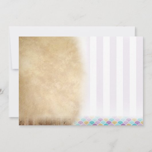 Zeemeermin Piraat Verjaardag Party Uitnodiging Bro (Achterkant)