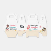 Zeemeermin & Pirate gezamenlijke verjaardagsfeestj Bedankdoosjes (Uitgevouwen)