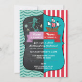 Zeemeermin & Pirate Joint Boy Girl Verjaardag Uitn Kaart (Voorkant)