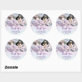 Zeemeermin Pirate Onder het Zee Joint Birthday Fav Ronde Sticker (Vel)