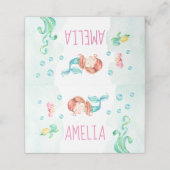 Zeemeermin Place Card, Poolfeest Plaatskaartje (Buitenkant ongevouwen)