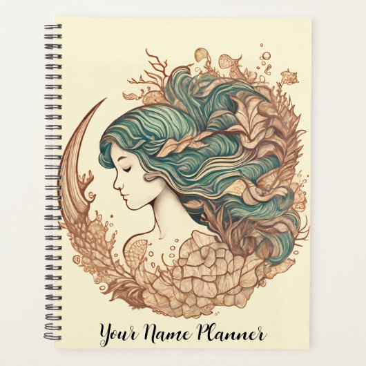 Zeemeermin Planner met Naam Aanpassing (Voorkant)