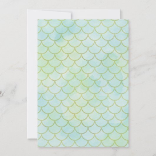 Zeemeermin plons onder het Zee Zwembad Party Verja Kaart (Achterkant)