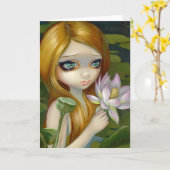 "Zeemeermin plukken Lotus Blossoms" Wenskaart Kaart (Gele Bloem)