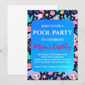 Zeemeermin Pool Feestuitnodigingen Kaart (Voorkant / Achterkant)