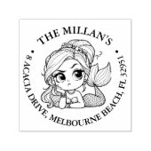 Zeemeermin Pool Party thema Zelfinktende Stempel (Design)