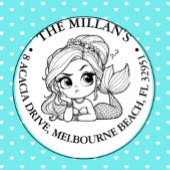 Zeemeermin Pool Party thema Zelfinktende Stempel