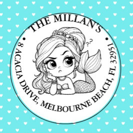 Zeemeermin Pool Party thema Zelfinktende Stempel