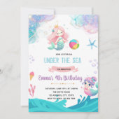 Zeemeermin pool party uitnodiging (Voorkant)