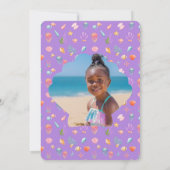 Zeemeermin Pool Party Verjaardagsfoto Kaart (Achterkant)