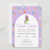 Zeemeermin Pool Party Verjaardagsfoto Kaart (Voorkant)