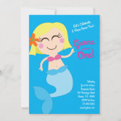 Zeemeermin Pool Verjaardagsfeest Kinder Kaart (Voorkant)