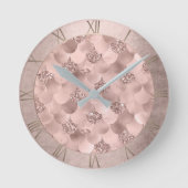 Zeemeermin Posh Schalen | Champagne gouden glans Ronde Klok (Voorkant)