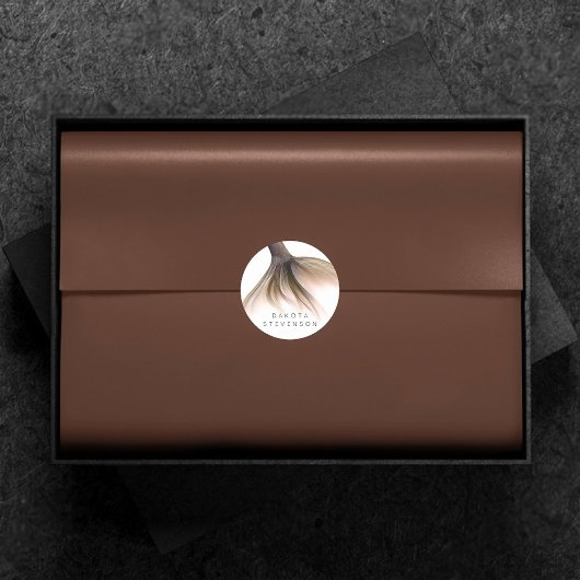 Zeemeermin Posh Staart | Dusty Terracotta Peach Cu Ronde Sticker