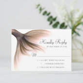 Zeemeermin Posh Tail | Stofachtige Terracotta Perz RSVP Kaartje (Staand voorkant)