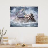 Zeemeermin Poster Moeder en Baby Zeemeermin (Keuken)