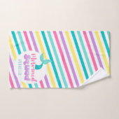 Zeemeermin Princess Squad Roze Blauw Gele Strepen Bad Handdoek (Handdoek)