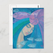 Zeemeermin Prinses, Gefeliciteerd met je verjaarda Briefkaart (Voorkant / Achterkant)