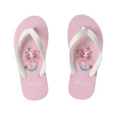 Zeemeermin prinses roze naam meisje kinder teenslippers (Voetbed)