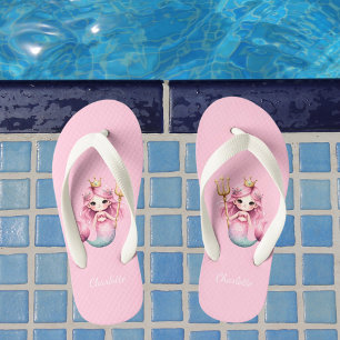Zeemeermin prinses roze naam meisje kinder teenslippers