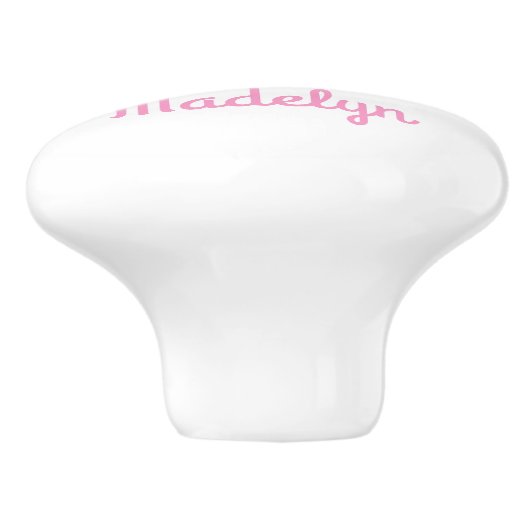 Zeemeermin prinses roze witte naam keramische knop (Zijkant)