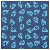 Zeemeermin Print Stof Navy Blauw (Swatch)