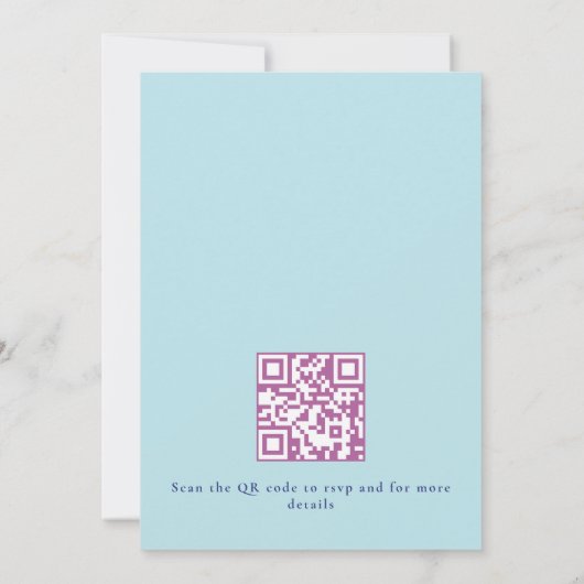Zeemeermin QR Code onder zee 1st Birthday Invitati Kaart (Achterkant)