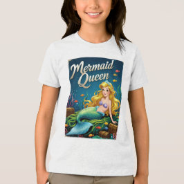 Zeemeermin Queen Cartoon Ocean Royalty Tri-Blend Shirt
