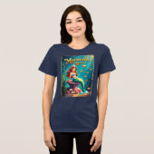 Zeemeermin Queen Cartoon Women's Whimsical Ocean Tri-Blend Shirt (Voorkant volledig)