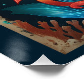 zeemeermin Queen Retro Wall Art Poster (Hoek)